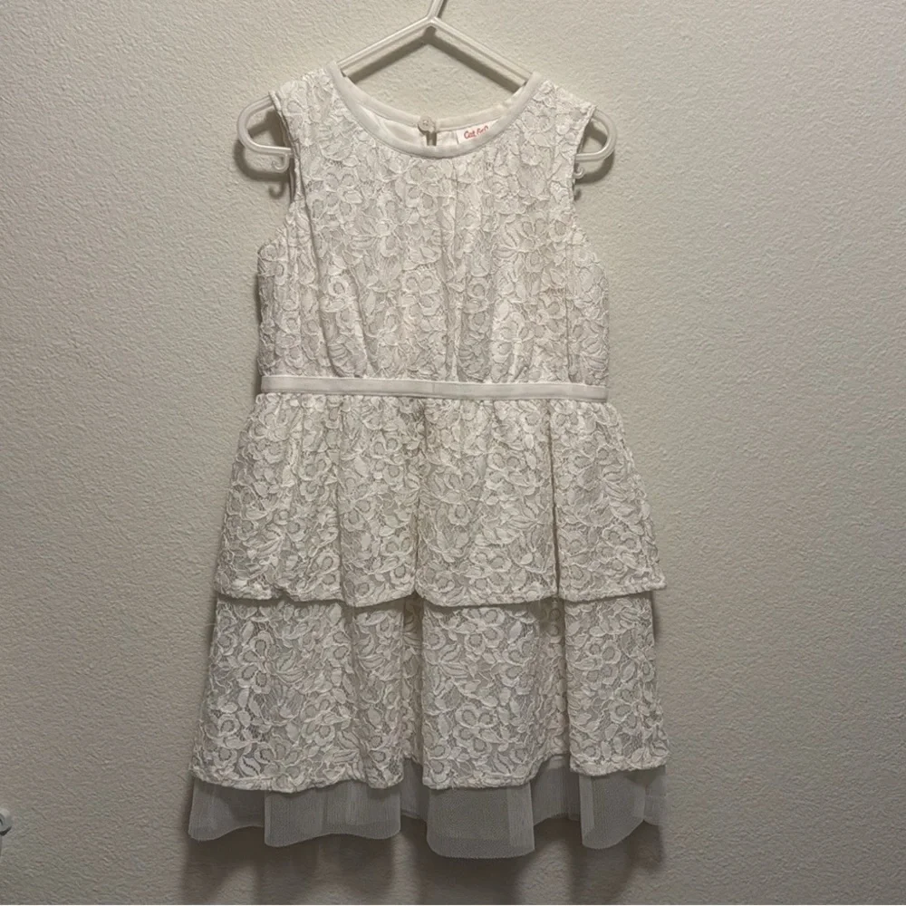 Cat & Jack lace toddler tank dress size 4T color cream